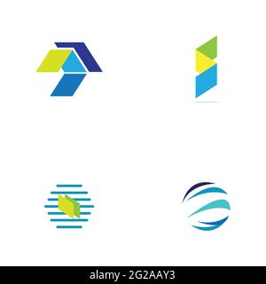modello di illustrazione del set di logo digital finance technologhi Illustrazione Vettoriale