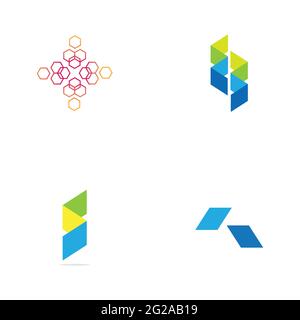 modello di illustrazione del set di logo digital finance technologhi Illustrazione Vettoriale