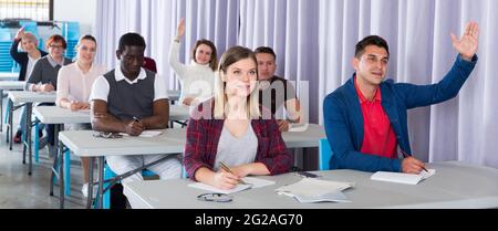 Studenti di corsi di estensione Foto Stock