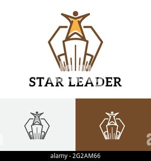 Logo vintage di Star leader Success Work Office Illustrazione Vettoriale