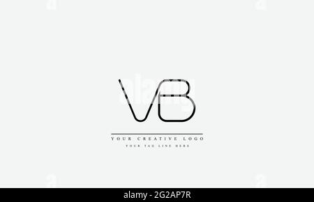 Letter Logo Design con Creative Modern Trendy Typography VB BV Illustrazione Vettoriale