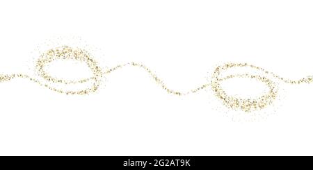 Le stelle d'oro confetti. Senza giunture astratte disegno orizzontale casuale caduta stellata. Lussuoso luccicante stellare casualmente cadente su sfondo bianco. Anno nuovo Illustrazione Vettoriale