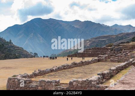 Inca terrazze a Chinchero, Valle Sacra, Perù Foto Stock