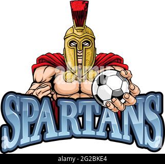 Spartan Trojan calcio Mascotte sportive Illustrazione Vettoriale