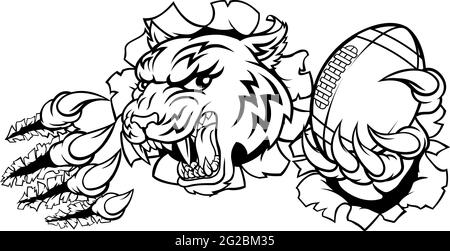 Tiger giocatore di football americano mascotte sportive Illustrazione Vettoriale