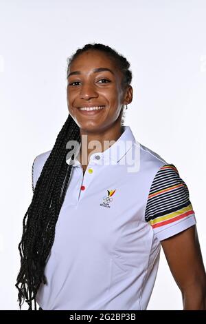 L'atleta belga di eptathlon Nafissatou 'Nafi' Thiam ha ritratto durante una foto per il Comitato Olimpico Belga BOIC - COIB prima del Tokyo 2020 Foto Stock