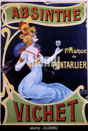 FRANCIA. DOUBS (25) MUSEO ABSINTH. VECCHIO POSTER PER LA CAMPAGNA PUBBLICITARIA DI ABSINTH Foto Stock