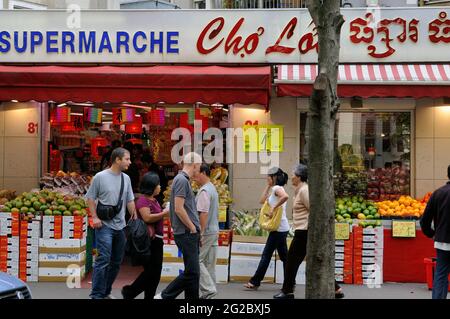 FRANCIA. PARIGI (75) 13E ARR. CHINATOWN. SUPERMERCATO GRANDE NEGOZIO CHO LON (AVENUE D'IVRY) Foto Stock