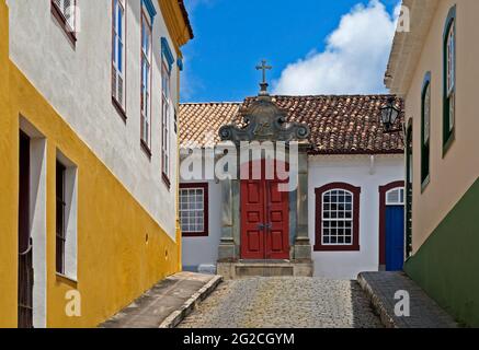 Piccola Cappella a Sao Joao del Rei, Brasile Foto Stock