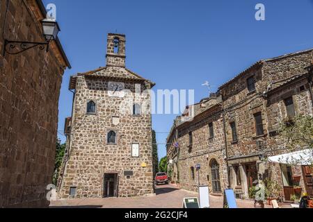 La piazza principale di Sovana (Grosseto - Italia) Foto Stock