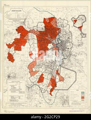 Mappa di Gerusalemme, Mappa di Gerusalemme, Poster di Gerusalemme, Stampa Gerusalemme, Città di Gerusalemme, Old Jerusalem Mappa, Jerusalem Stampa, Jerusalem Poster, Israele Mappa Foto Stock