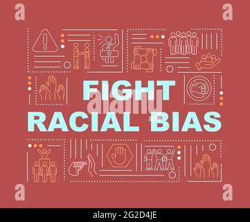 Combatti il banner dei concetti di parola di bias razziale Illustrazione Vettoriale
