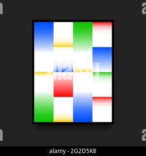 Poster Gradient colorato in stile svizzero. Volantino geometrico verticale. Illustrazione vettoriale Illustrazione Vettoriale