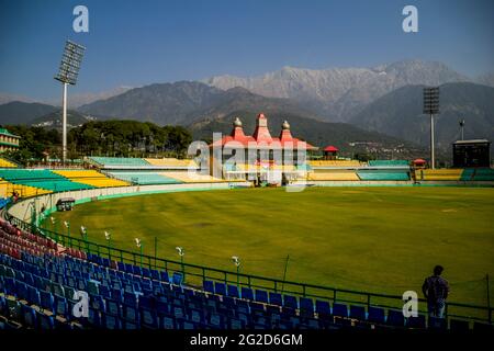 Stadio di cricket HPCA, Dharamshala India Foto Stock