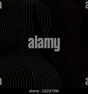 Vettore di disegno colorato astratto onda audio digitale su uno sfondo nero. Riconoscimento vocale, equalizzatore, registratore audio. Pulsante microfono con così Illustrazione Vettoriale