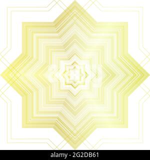 Motivo senza giunture astratto geometrico dorato. Poligoni d'oro su sfondo bianco per carta da parati, poster, carta da imballaggio, tessuto. Sottile sparklin in metallo Illustrazione Vettoriale