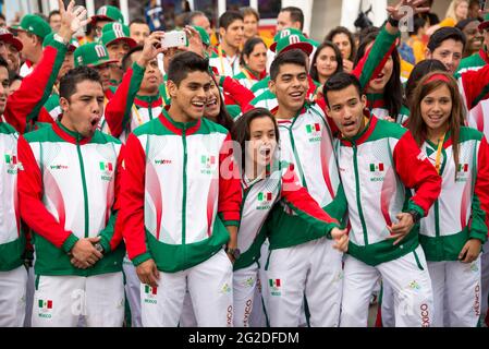 Atleti della delegazione messicana ai Giochi panamericani di Toronto 2015, Toronto, Canada Foto Stock