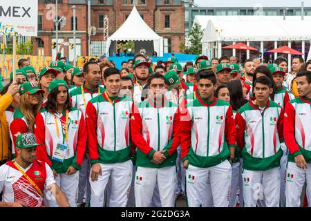 Atleti della delegazione messicana ai Giochi panamericani di Toronto 2015, Toronto, Canada Foto Stock