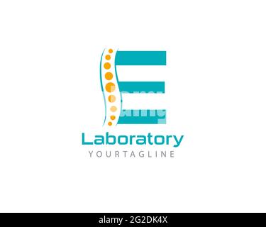 Lettera iniziale alfabeto matraccio logo completamente vettore modificabile, disegno per farmacia, laboratorio, ospedale e altri servizi medici e sanitari questo progetto Illustrazione Vettoriale