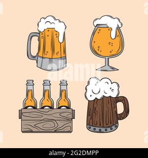 birra in stile vettoriale Illustrazione Vettoriale