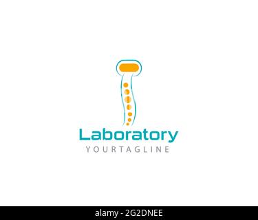 Lettera iniziale alfabeto matraccio logo completamente vettore modificabile, disegno per farmacia, laboratorio, ospedale e altri servizi medici e sanitari questo progetto Illustrazione Vettoriale