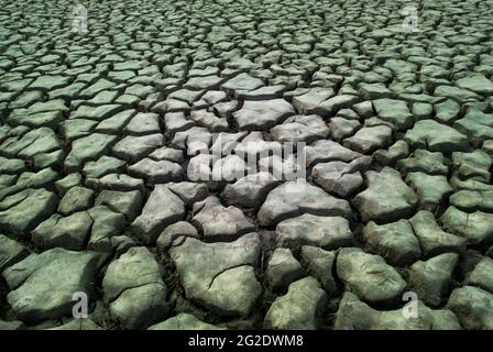 Cracked suolo texture nel deserto, la pampa Provincia, Patagonia, Argentina Foto Stock