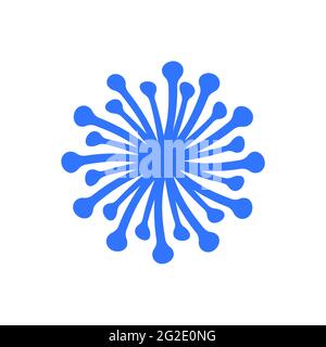 Icona di batteri blu, pistilli, resistenza su uno sfondo bianco. Illustrazione vettoriale. Illustrazione Vettoriale