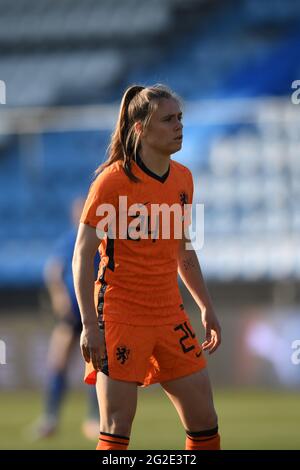 Ferrara, Italia. Giugno 10 2021: Joelle Smits (Olanda Donne) durante la UEFA 'Donne Euro 2022 Inghilterra Qualifiche amichevole Match tra Italia Donne 1-0 Paesi Bassi Donne allo Stadio Paolo Mazza il 10 giugno 2021 a Ferrara, Italia. Credit: Maurizio Borsari/AFLO/Alamy Live News Foto Stock