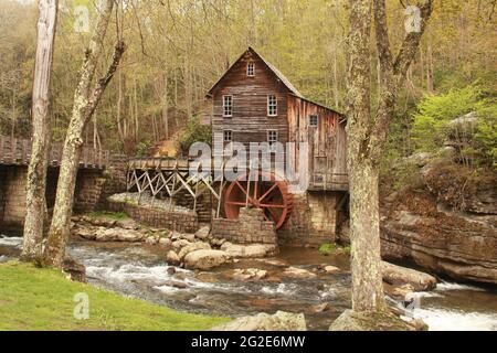 Il mulino a gris presso il Babcock state Park, West Virginia, USA Foto Stock