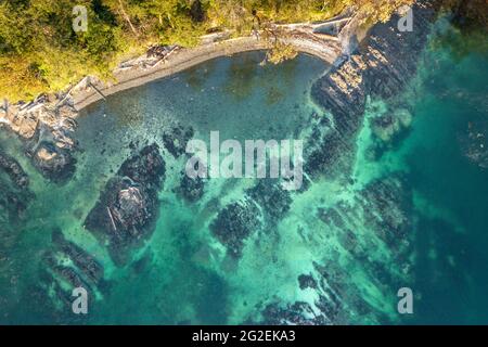 Foto aerea di Moses Point, North Saanich, Vancouver Island, BC Canada Foto Stock