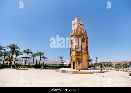 Torre dell'orologio. Sharm El Sheikh. Penisola del Sinai Egitto. Foto Stock