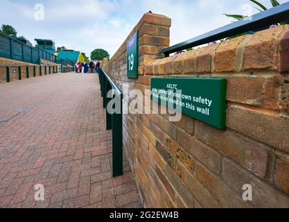 Benvenuti alla sede ufficiale di Wimbledon a Londra Foto Stock