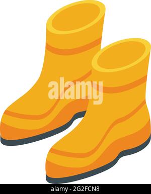 Icona cuffie in gomma. Isometrica di stivali in gomma icona vettoriale per il web design isolato su sfondo bianco Illustrazione Vettoriale