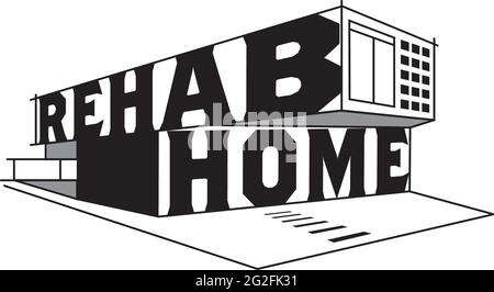 Modello vettoriale per il design del logo Home Rehab Illustrazione Vettoriale