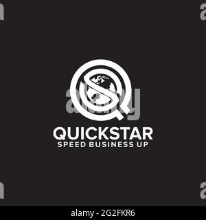 Modello vettoriale per il design del logo QS Letter Illustrazione Vettoriale