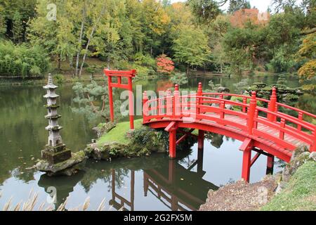 giardino giapponese a maulevrier (francia) Foto Stock