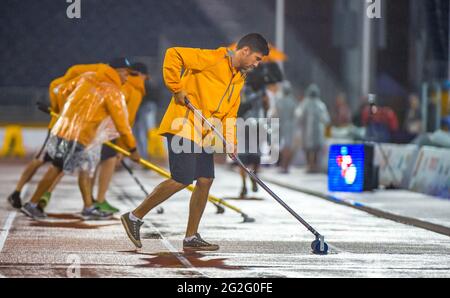 I volontari scene durante la panoramica/Parapan Am giochi in Toronto 2015. Il governo riconosce il lavoro come di vitale importanza per il buon sviluppo di giochi Foto Stock