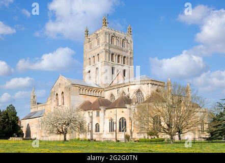 Tewkesbury Abbey Tewkesbury o Abbey Church of St Mary the Virgin Tewkesbury, Gloucestershire, Inghilterra, GB, Regno Unito, Europa Foto Stock