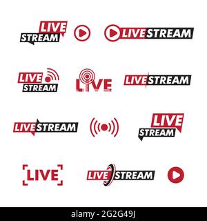 Live Stream logo design. Illustrazione Vettoriale del modello di progettazione Illustrazione Vettoriale