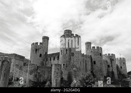 Conwy Castle, Wales, Regno Unito Foto Stock