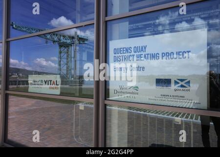 Queens Quay District riscaldamento progetto, Clydebank, Dunbartonshire, Scozia, Regno Unito Foto Stock
