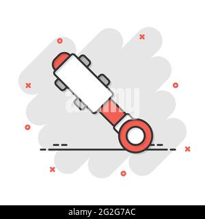 Icona idraulica in stile comico. Illustrazione vettoriale su cartoni animati a cilindro su sfondo bianco isolato. Concetto di business dell'effetto di splash dell'apparecchiatura. Illustrazione Vettoriale