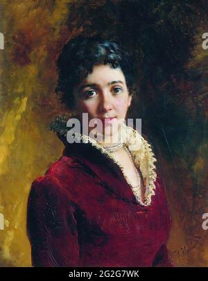 Constantin Egorovitch Makovski - Ritratto femminile 9 C 1880 Foto Stock