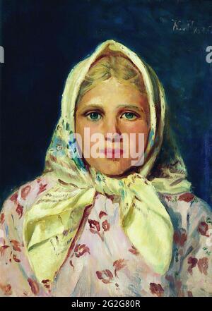 Constantin Egorovitch Makovski - ragazza fazzoletto Ritratto ragazza C 1870 Foto Stock