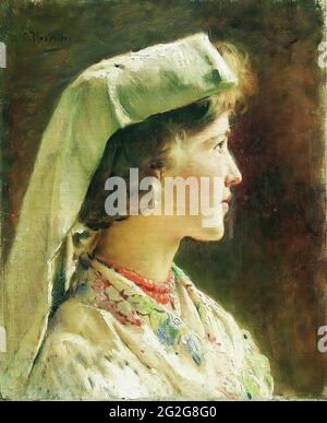 Constantin Egorovitch Makovski - Ritratto ragazza 4 C 1910 Foto Stock
