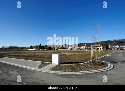 Germania, Baviera, alta Baviera, distretto di Altötting, area edile, nuova costruzione, strada di accesso, collegamenti Foto Stock