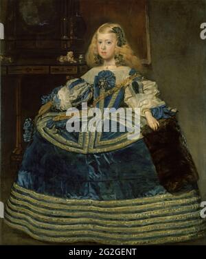 Diego Rodriguez de Silva y VelÃ zquez - Infanta Margarita Teresa in un vestito Blu Foto Stock