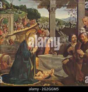 Domenico Ghirlandaio - Pastori dell'Adorazione 1485 Foto Stock