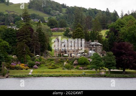 Langdale Chase Hotel sulle rive del lago Windermere, Ambleside Road, Lake District, Cumbria Inghilterra Regno Unito Foto Stock