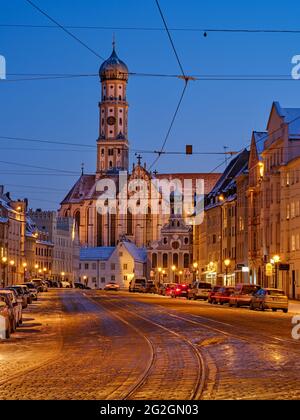 Inverno nella Basilica di San Ulrich e Afra, Foto Stock